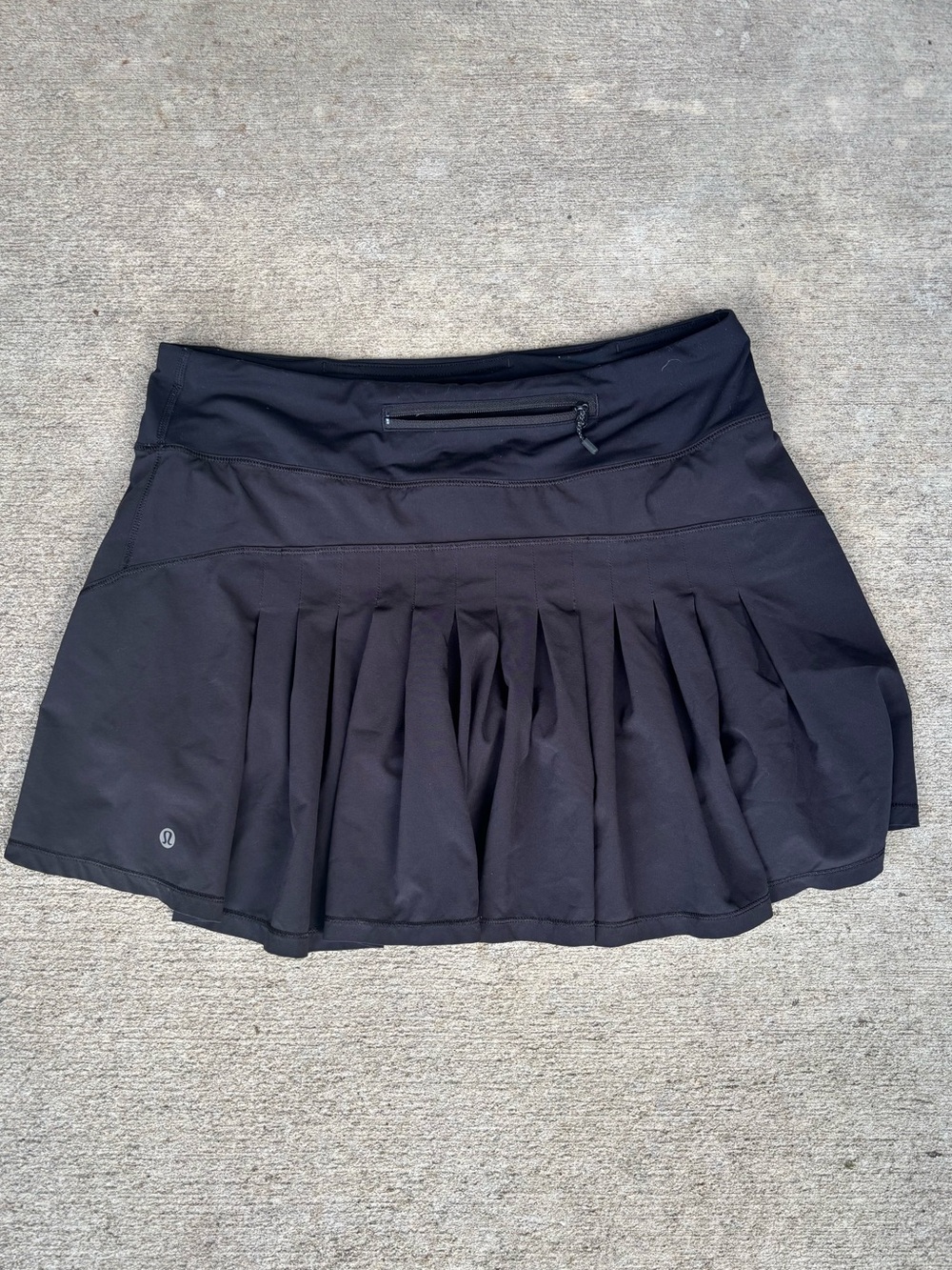 lululemon athletica Black Pleated Skater Skirt with Zip Pocket